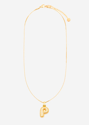 Buchstaben Kette - P - gold