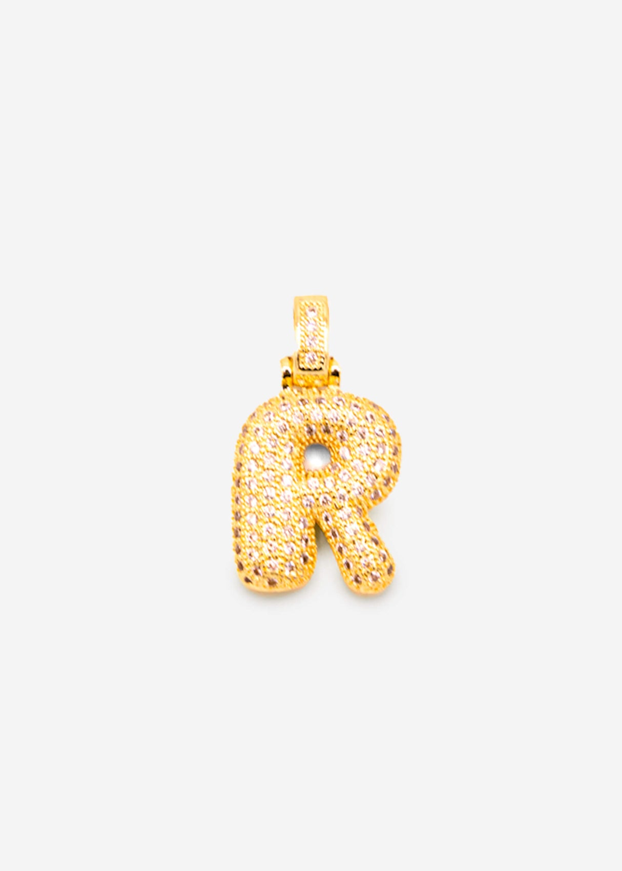 Letter necklace - R - gold