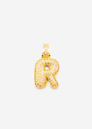 Letter necklace - R - gold