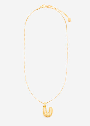 Letter necklace - U - gold