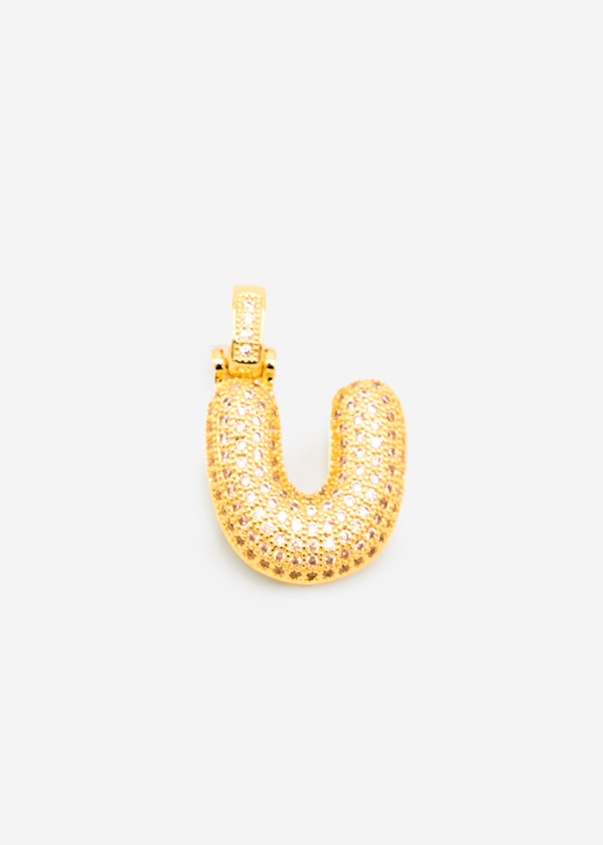 Letter necklace - U - gold