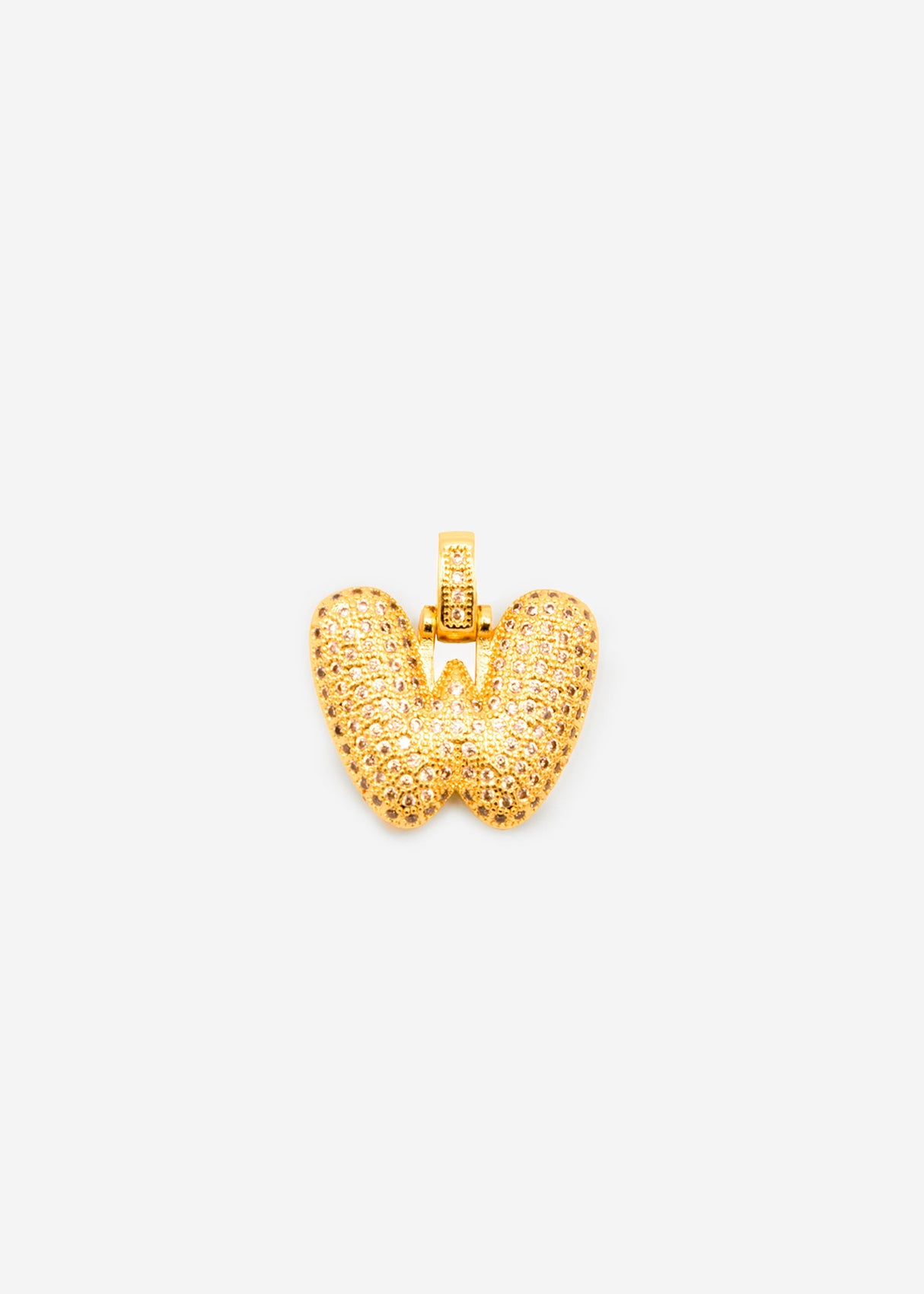 Letter necklace - W - gold