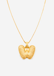 Letter necklace - W - gold