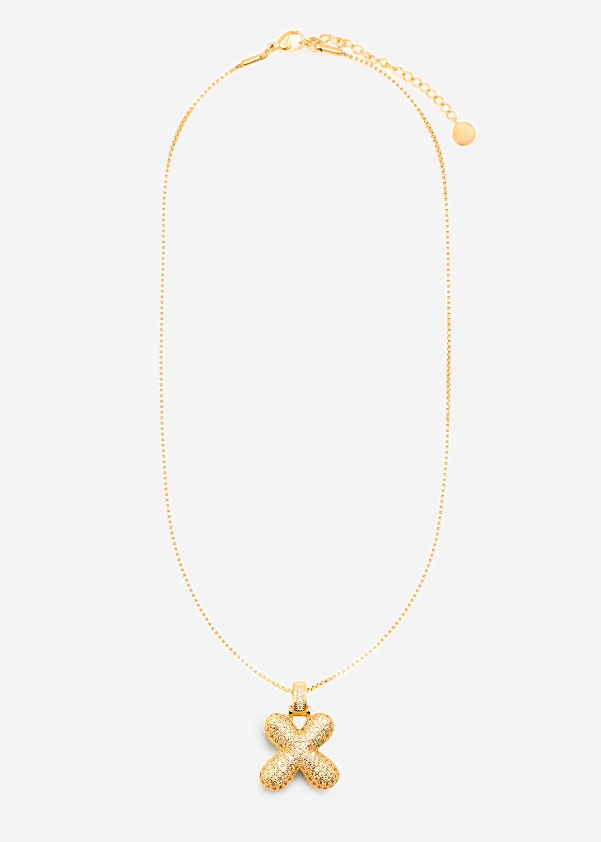 Buchstaben Kette - X - gold