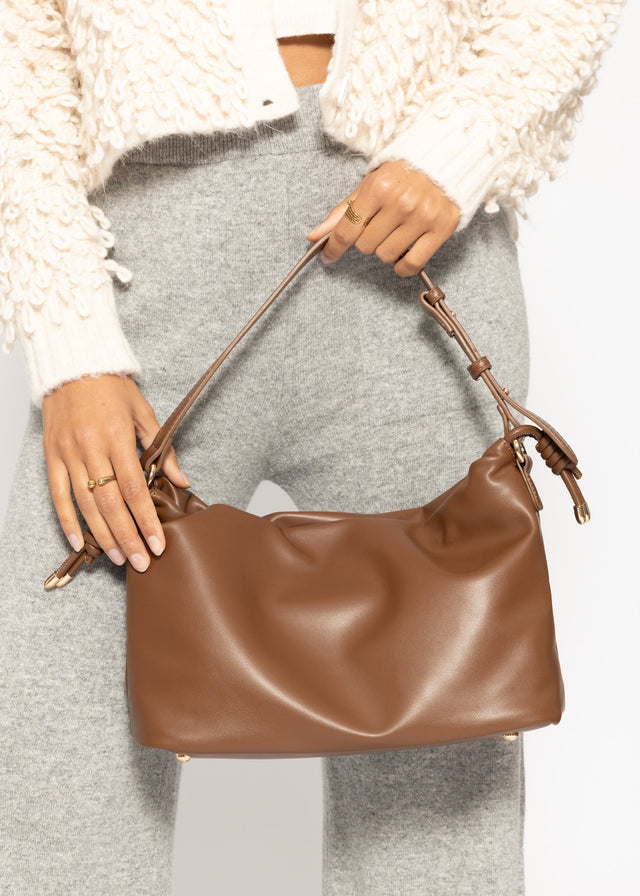 Bucket Bag aus Kunstleder - braun