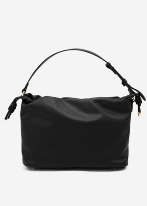 Bucket bag made of faux leather - black