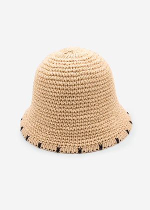 Bucket Hat in Häkeloptik - beige