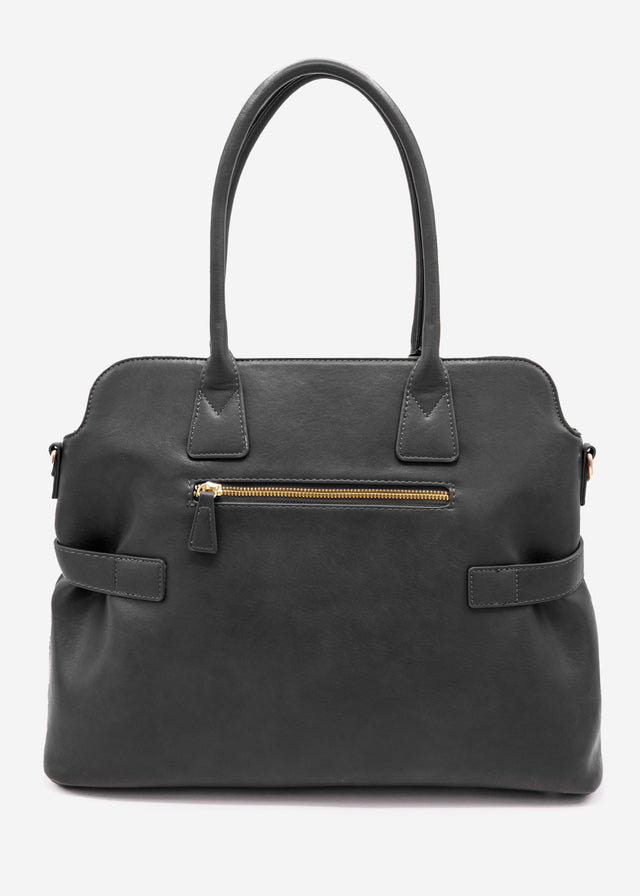 Business Handtasche mit Zierschnalle - schwarz
