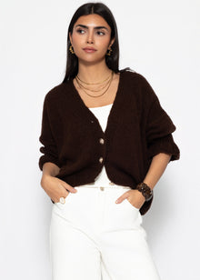 Cardigan mit 3/4-Ärmeln - braun