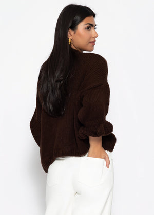 Cardigan mit 3/4-Ärmeln - braun