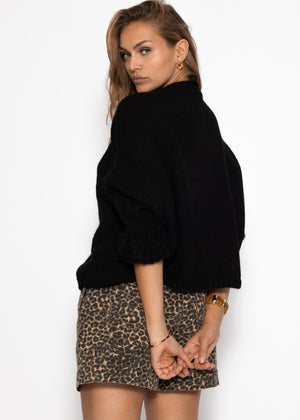 Cardigan mit 3/4-Ärmeln - schwarz