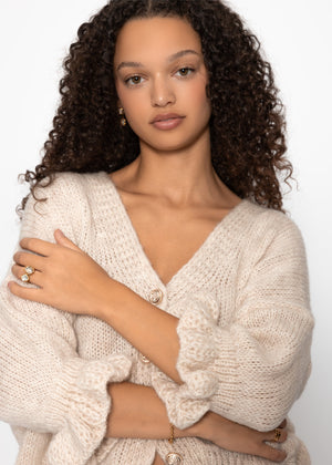 Cardigan with 3/4 sleeves - off-white