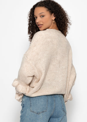 Cardigan with 3/4 sleeves - off-white