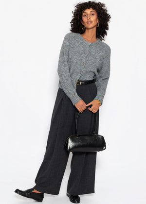 Cardigan mit Pailletten und Lurex - grau