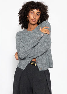 Cardigan mit Pailletten und Lurex - grau