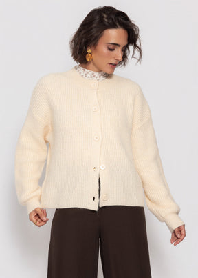 Cardigan mit Rundhalsausschnitt - offwhite