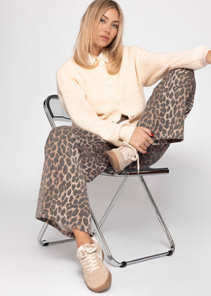 Cardigan with round neckline - Off-white