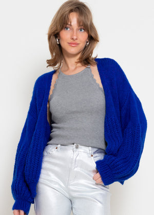 Cardigan mit Struktur - royalblau
