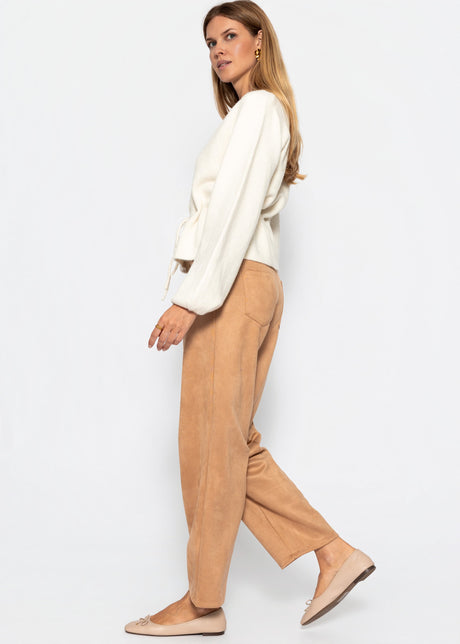 Strickjacke mit verstellbarem Kordelzug - offwhite - SASSYCLASSY