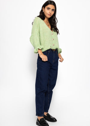 3/4-sleeve cardigan - green