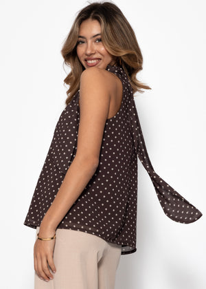Chiffon Polka Dot Top - brown