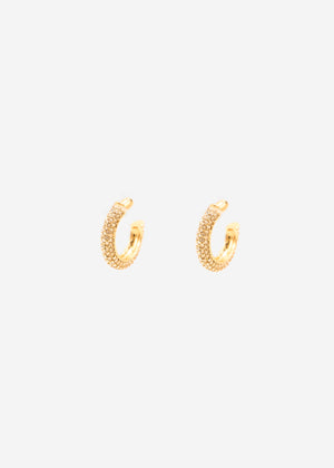 Creolen mit Glitzersteinen - gold