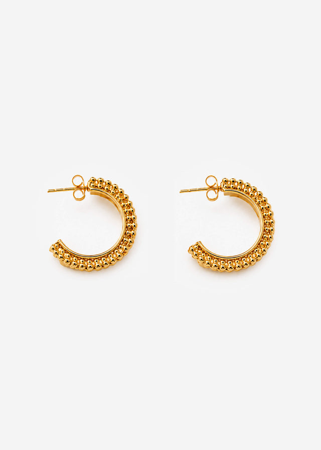 Textured hoop earrings - gold