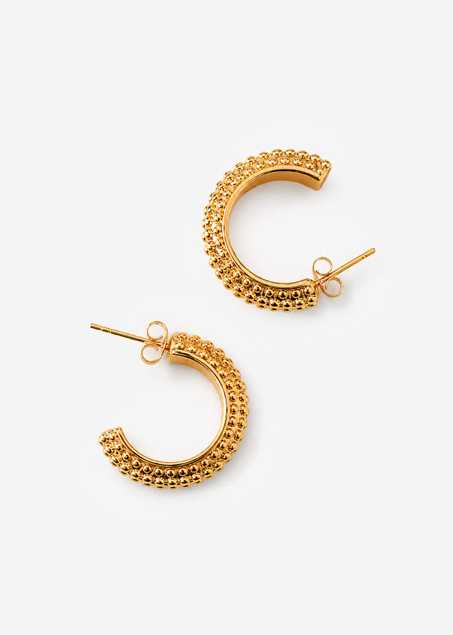 Textured hoop earrings - gold