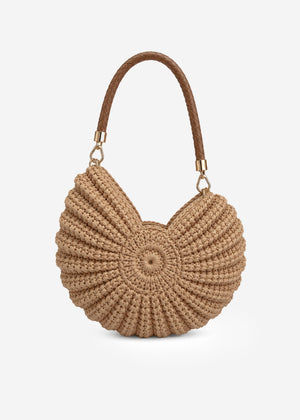 Crochet Muschel Tasche - beige