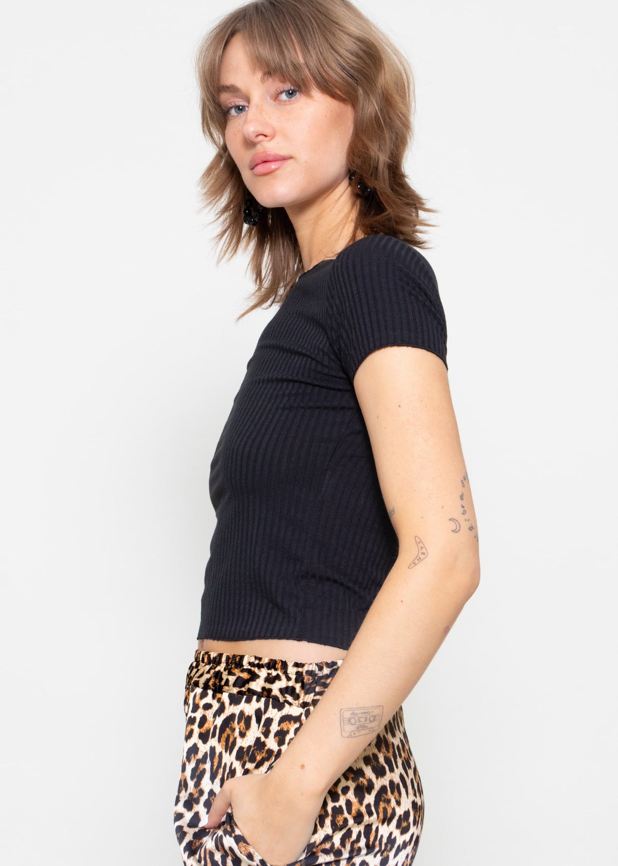 Crop shirt, black