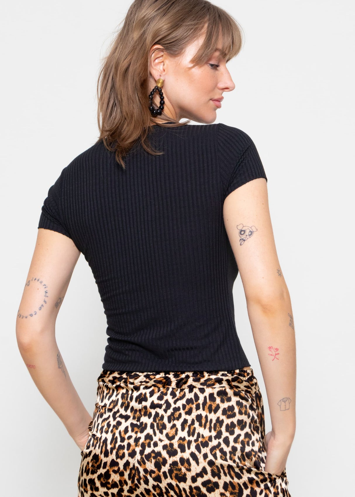 Crop shirt, black
