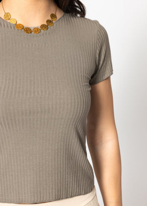 Crop shirt, taupe