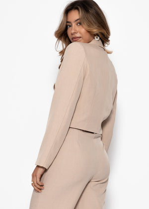 Cropped blazer - beige