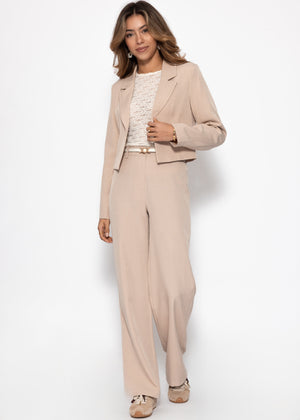 Cropped blazer - beige