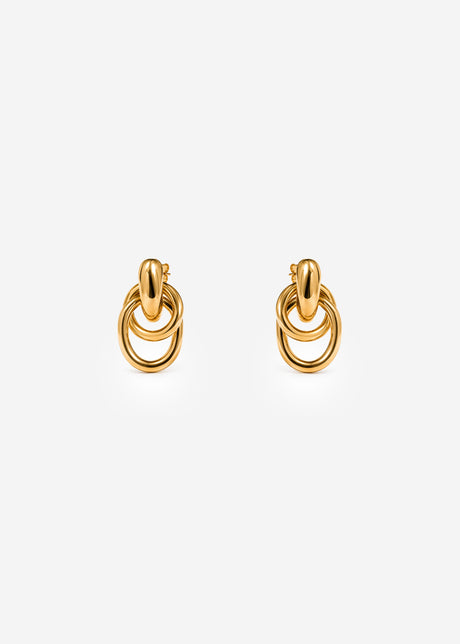 Doppelring Ohrring - gold von SASSYCLASSY