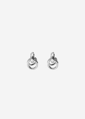 Doppelring Ohrring - silber