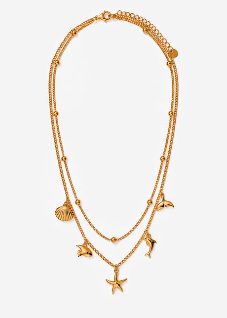 Doppelte Halskette mit maritimen Anhängern - gold by SASSYCLASSY