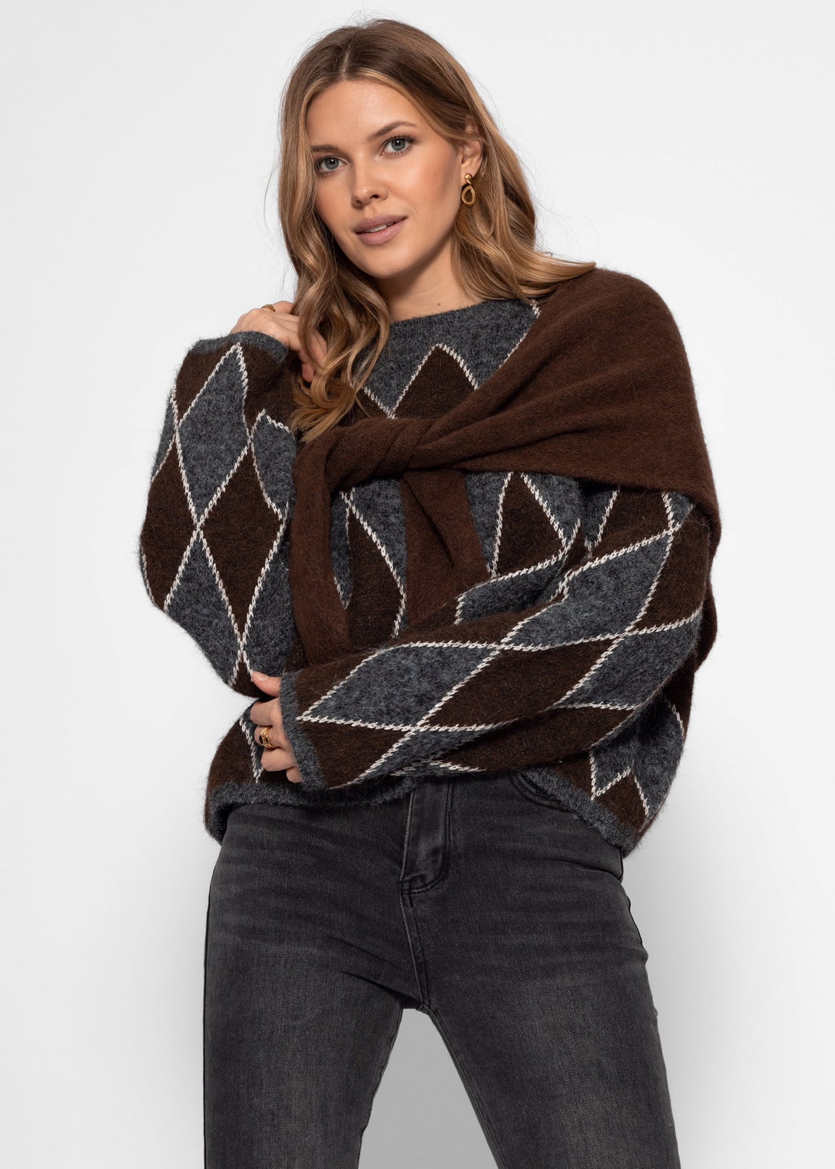 Triangle scarf - brown