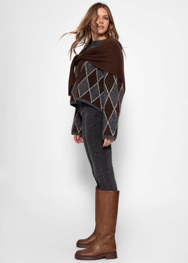 Triangular scarf - brown