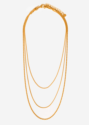 Dreifache Halskette - gold