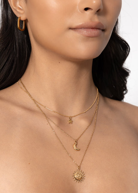 Dreifache Layering Halskette - gold