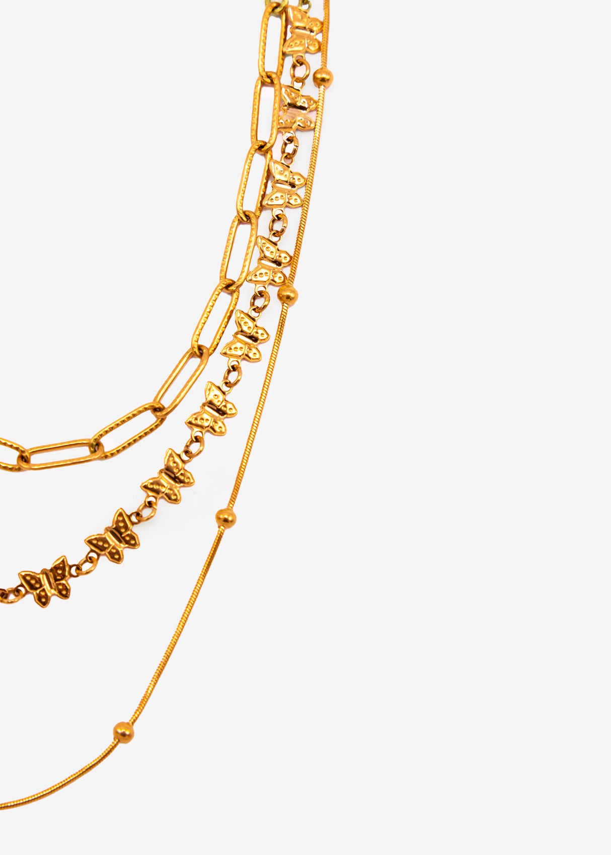 Dreifache Layering Halskette - gold