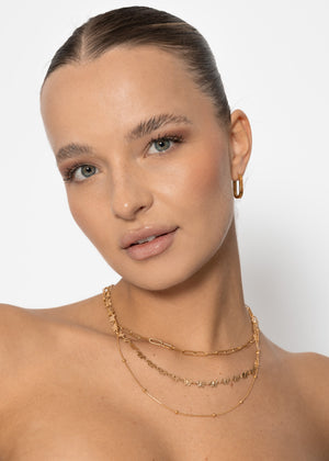 Dreifache Layering Halskette - gold