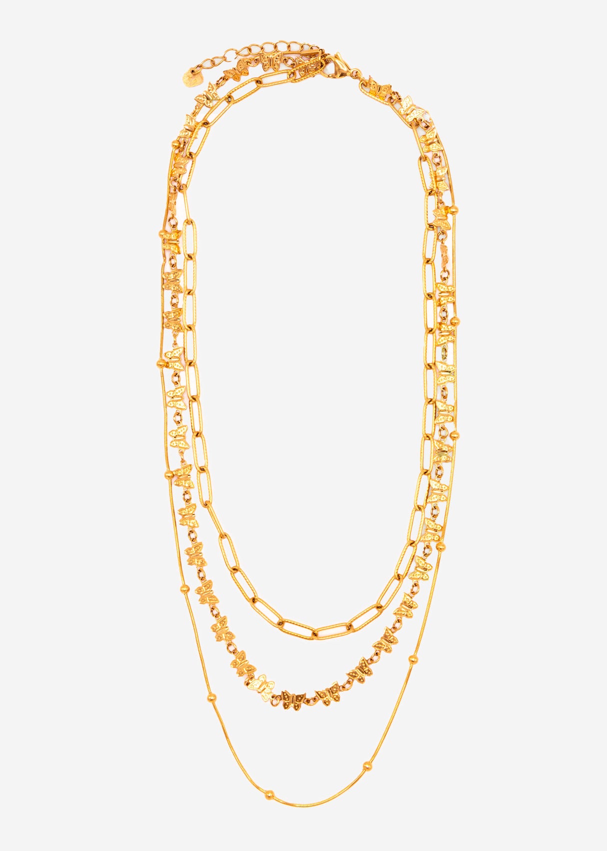 Dreifache Layering Halskette - gold
