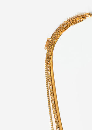 Dreilagiges Halsketten Set - gold