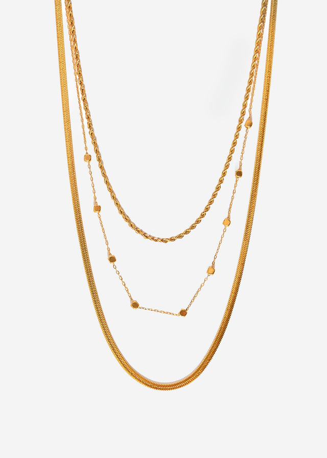 Triple necklace set - gold