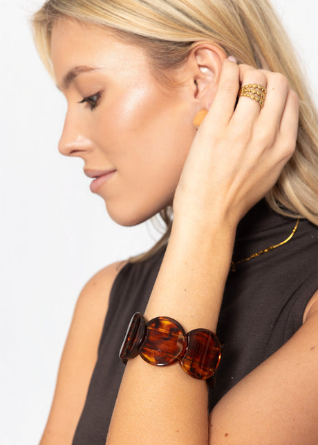 Elastisches Statement Armband  - braun