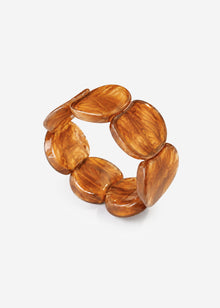 Elastisches Statement Armband  - hellbraun