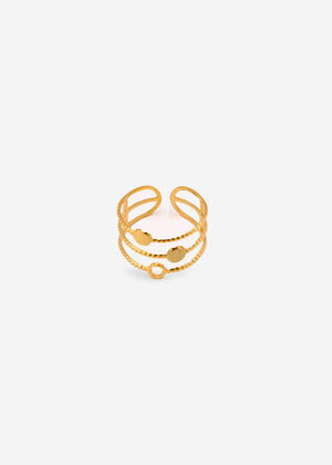 Feingliedriger Ring mit Kreis-Design - gold