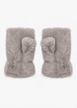 Fingerlose Plüschhandschuhe - taupe